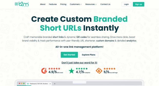 Create custom branded short URLs instantly