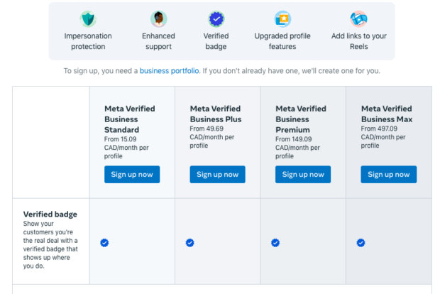 Choose plan that best suits needs select from Meta Verified Business Standard Plus Premium or Max