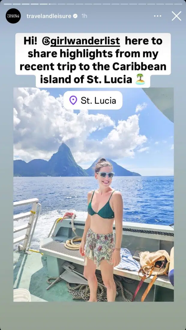 travel and leisure partnership with content creator girl wanderlist St Lucia highlights