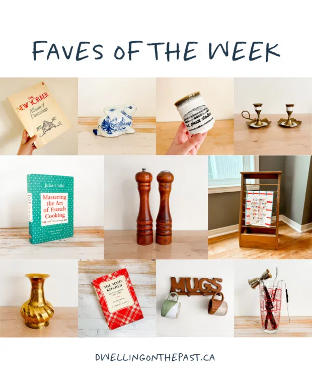 The first Instagram post of the Experiment week. It's titled Faves of the Week and shows a collage of featured items.