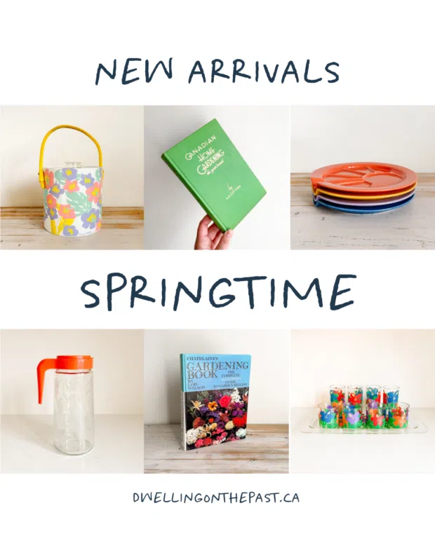 The third Instagram post of the Experiment week. It's titled "New Arrivals: Springtime" and shows a collection of items for sale