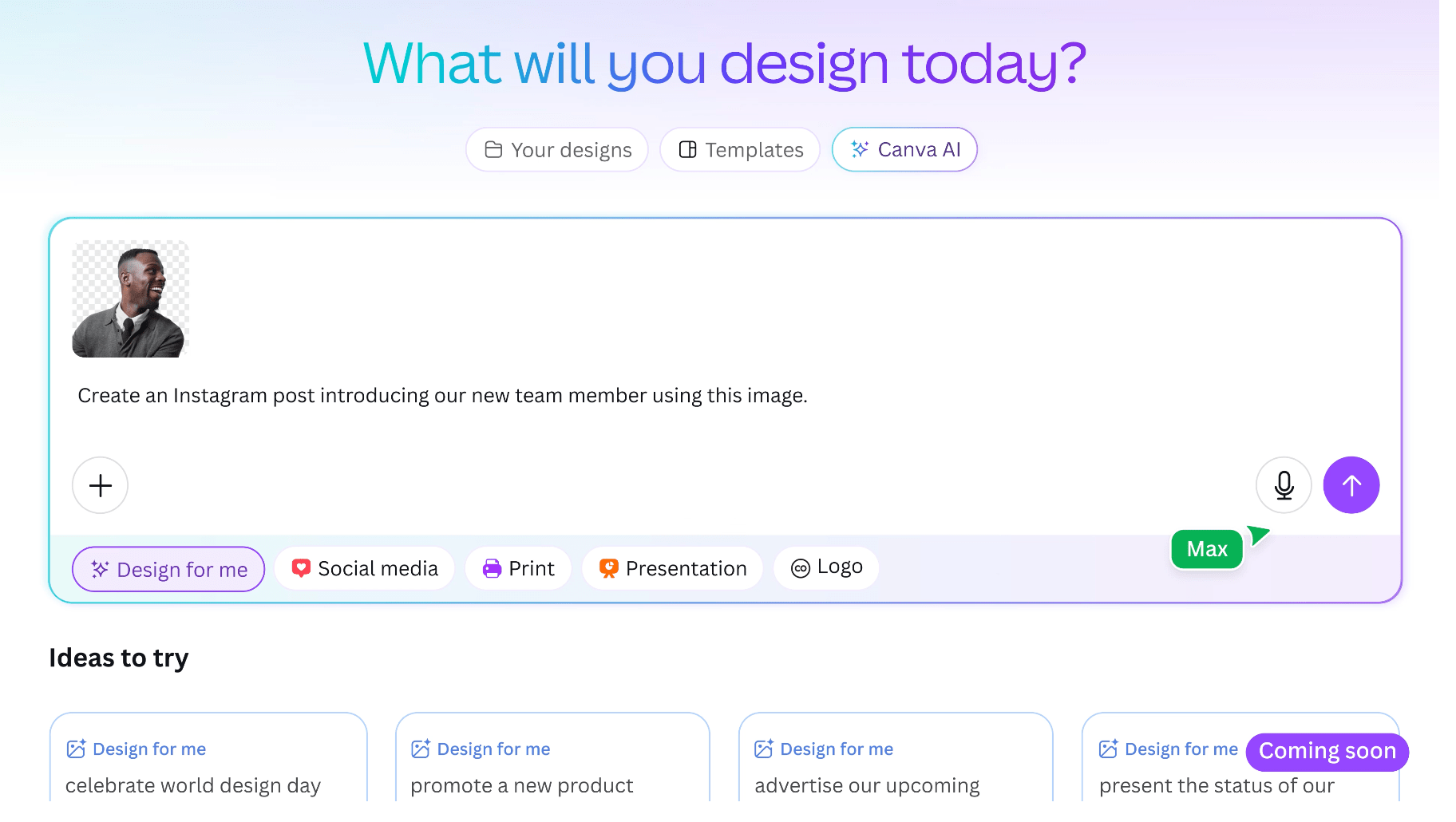 Canva social media AI tool