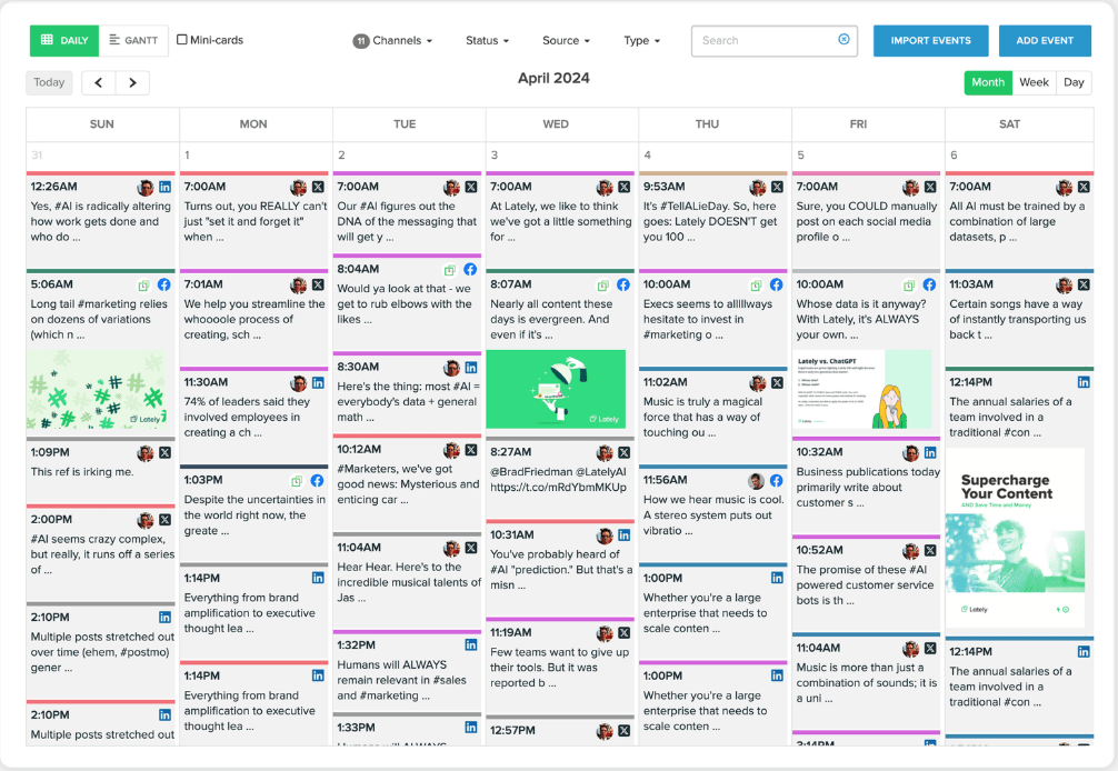 Lately AI social media AI tool