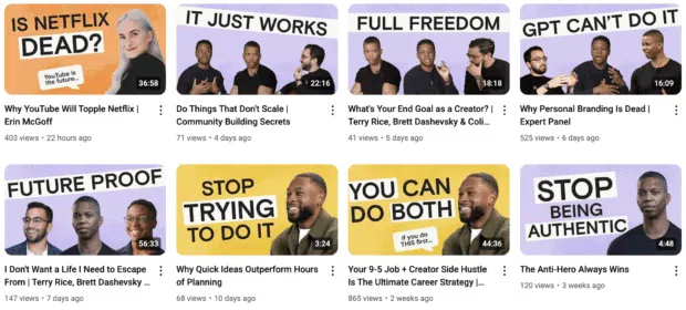 Teachable colour block and visually aesthetic video thumbnails