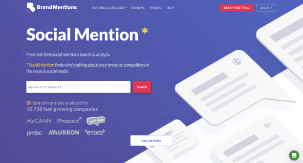 Social Mention monitoring and search tool for news and social media
