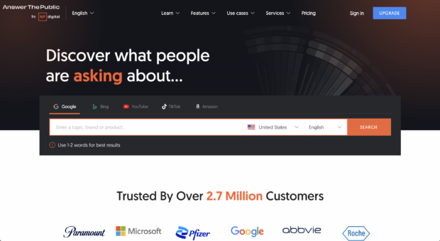 AnswerThePublic discover what people are talking about on Google