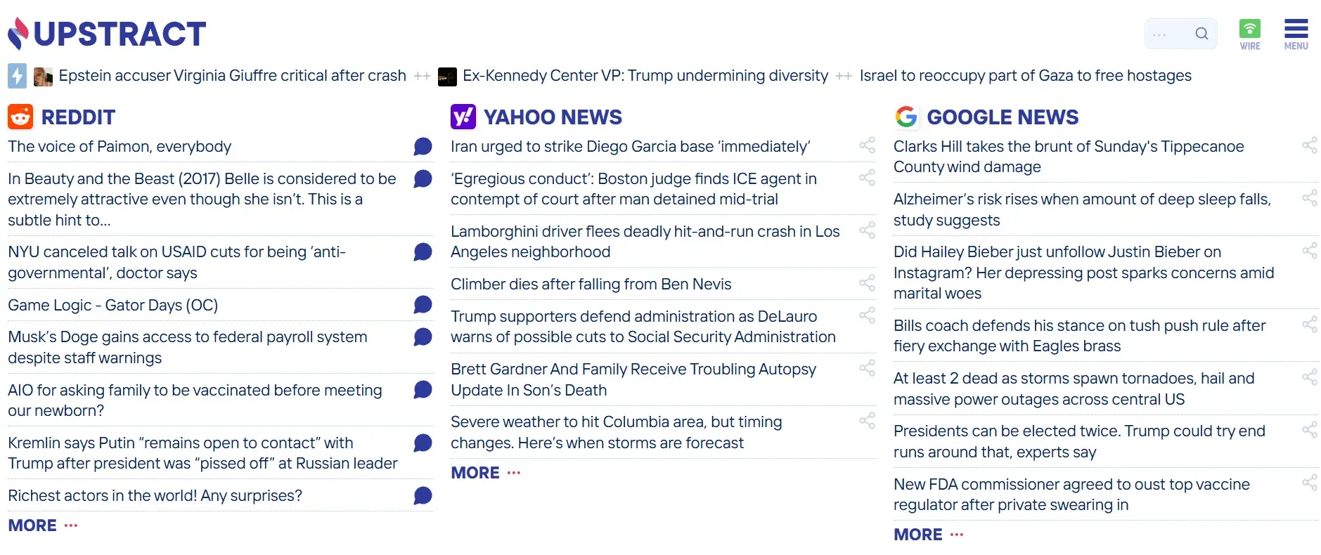 upstract informational content aggregator site
