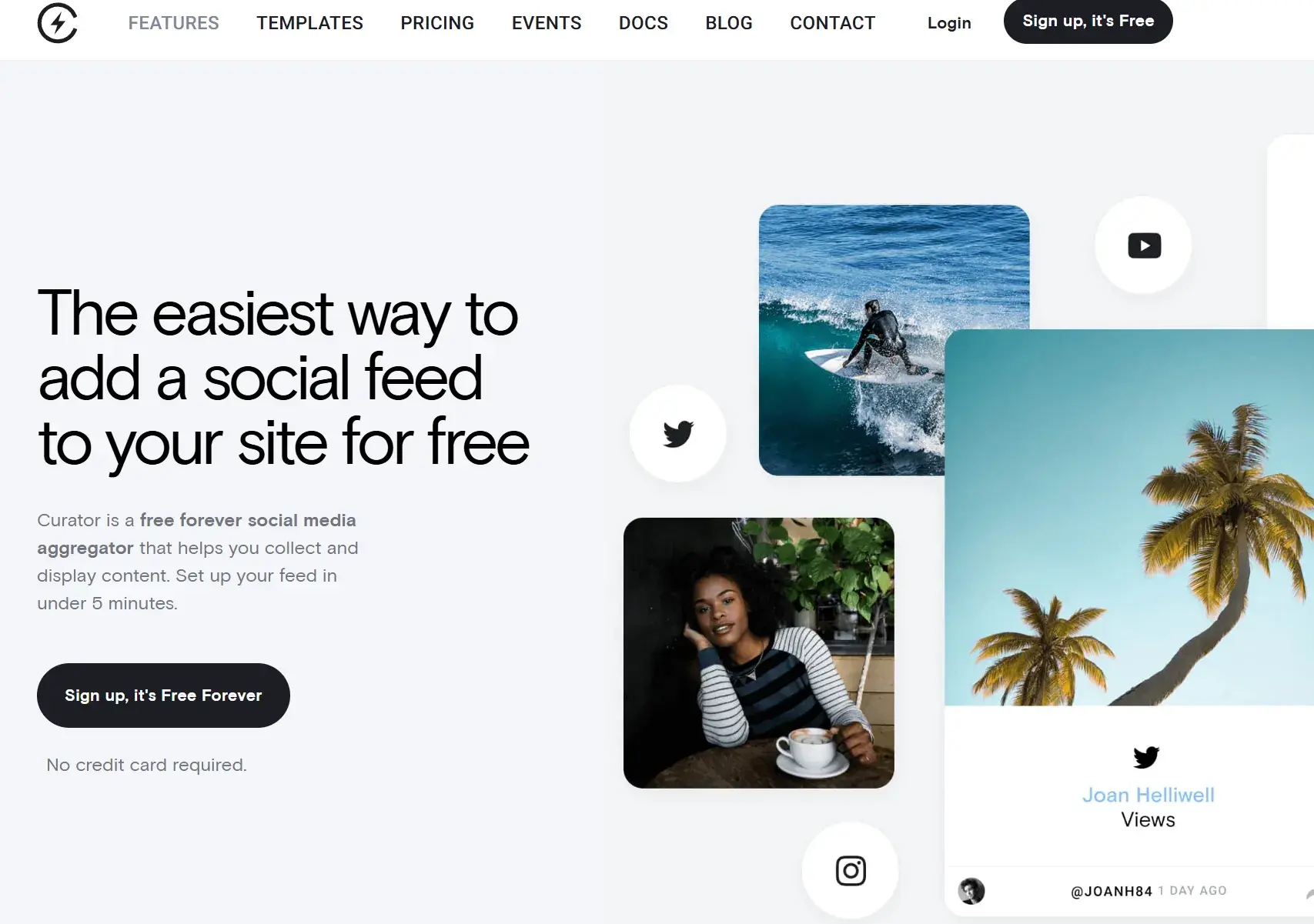 curator social media aggregator site