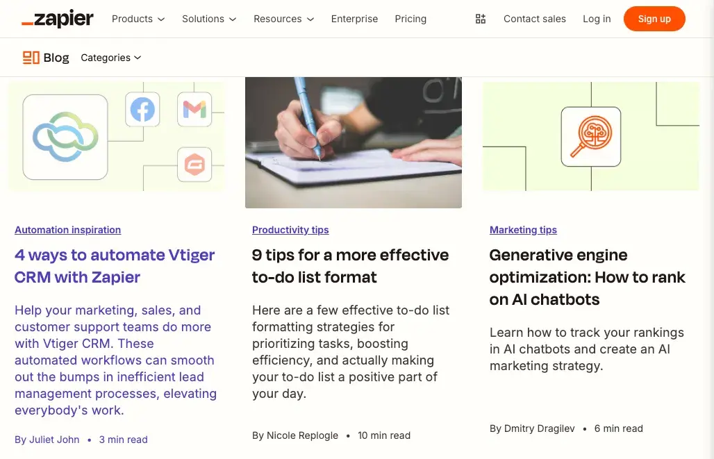 content strategy for startups, zapier blog