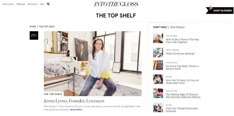 content strategy for startups, glossier blog