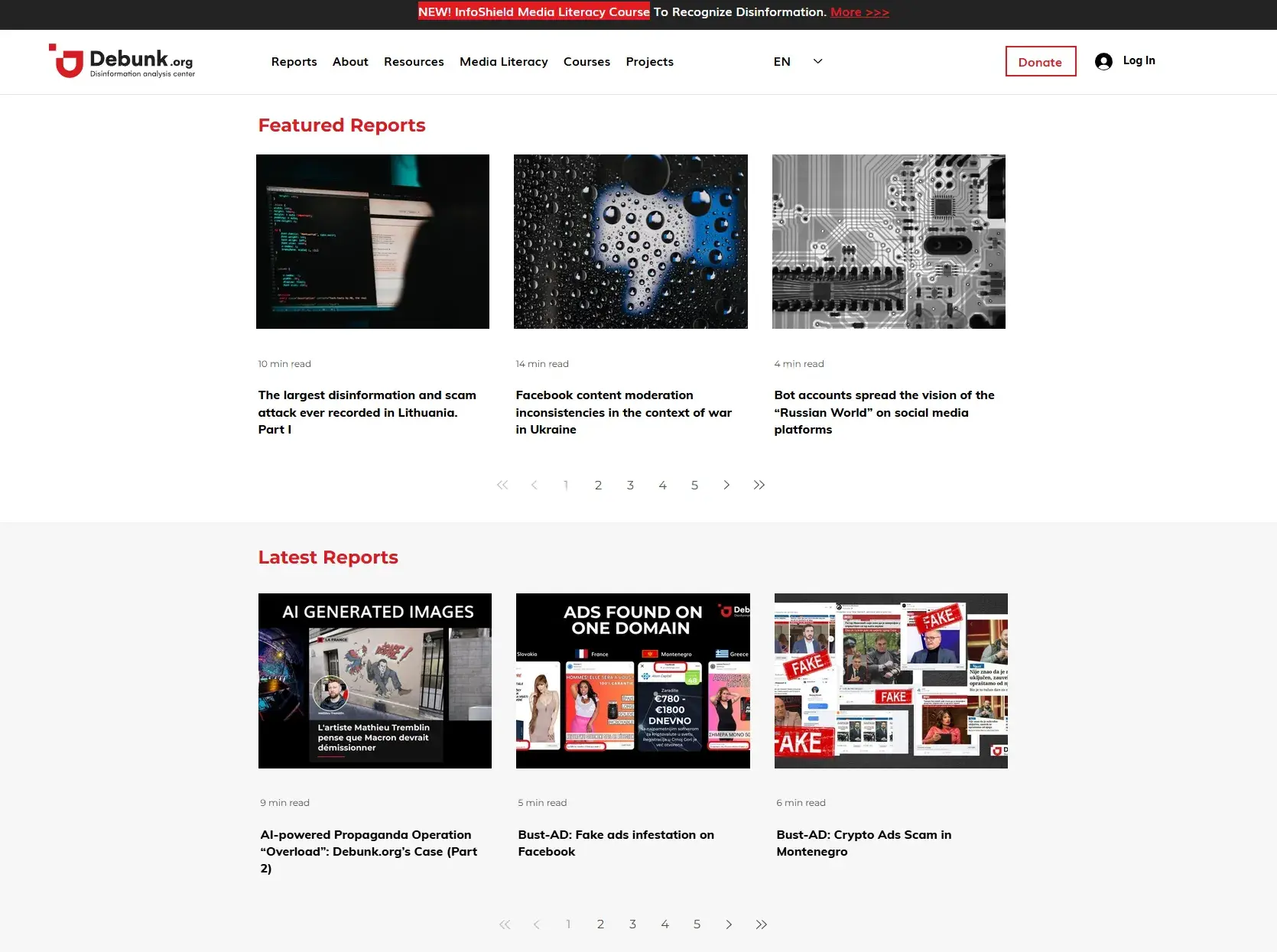 social media misinformation, debunk homepage