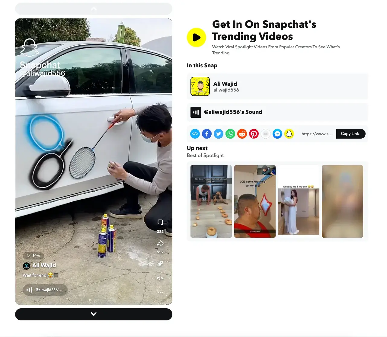 snapchat showcasing video content feed on their homepage