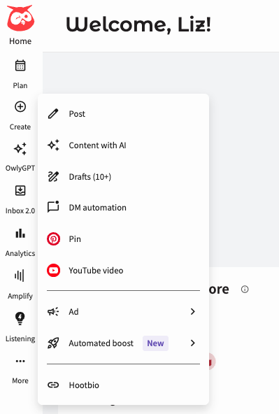 create content with AI in hootsuite