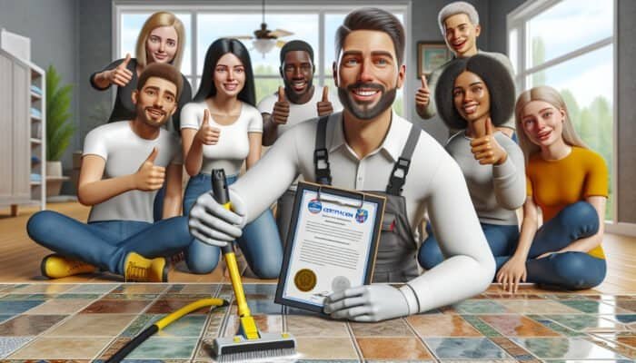 A grout cleaning specialist with experience, certification, and positive customer reviews cleaning various grouts and tiles.