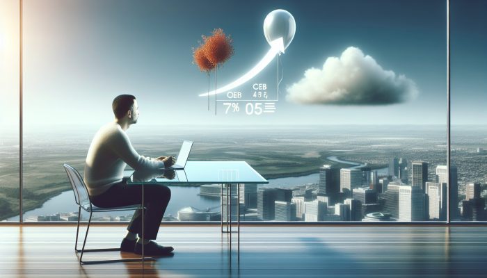 Person reviewing credit report showing temporary dip and upward trend in credit score due to consolidation loan.