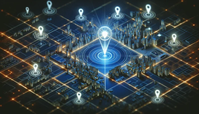 Digital map showing consistent business NAP across platforms, enhancing local search trustworthiness.