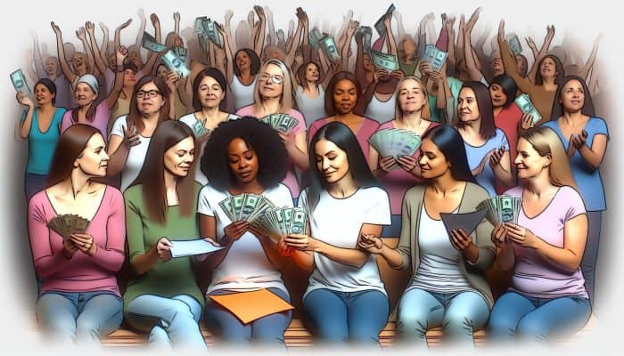 Diverse group of low-income women receiving Universal Credit, symbolising financial stability and adaptability.