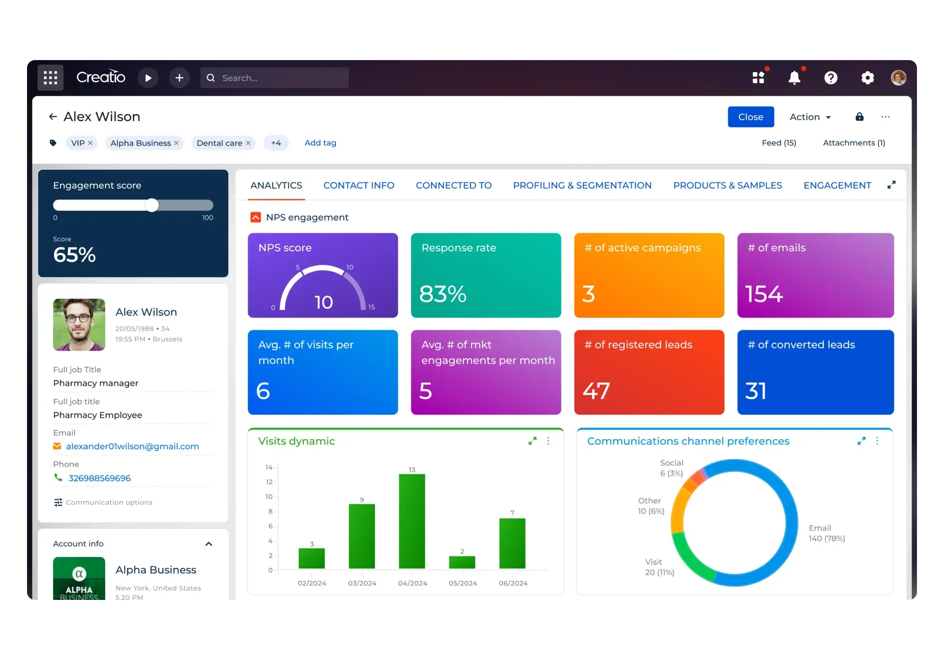 pharma crm: creatio