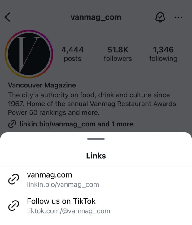 multiple links in bio Vancouver Magazine