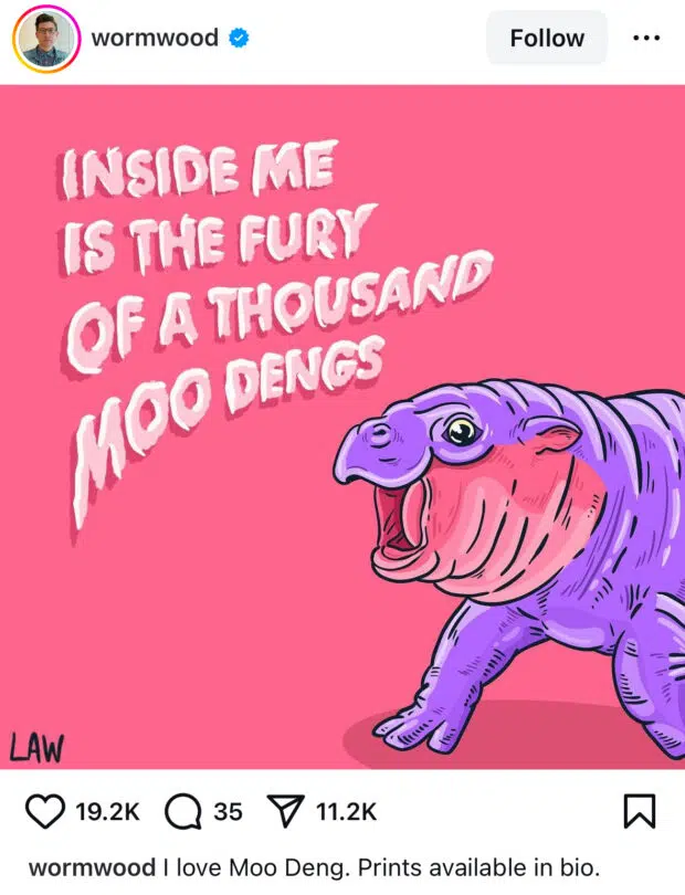 meme trending animal inside me is the fury of a thousand moo dengs