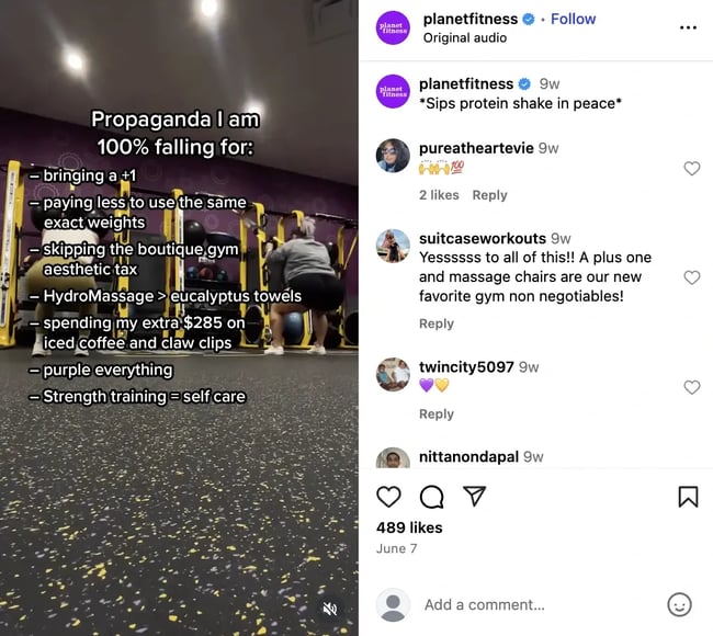 target audience, planet fitness