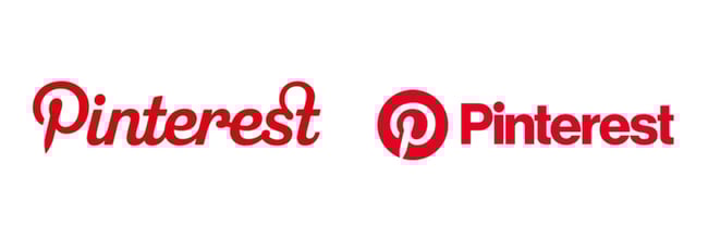 brand elements, pinterest logo type comparison