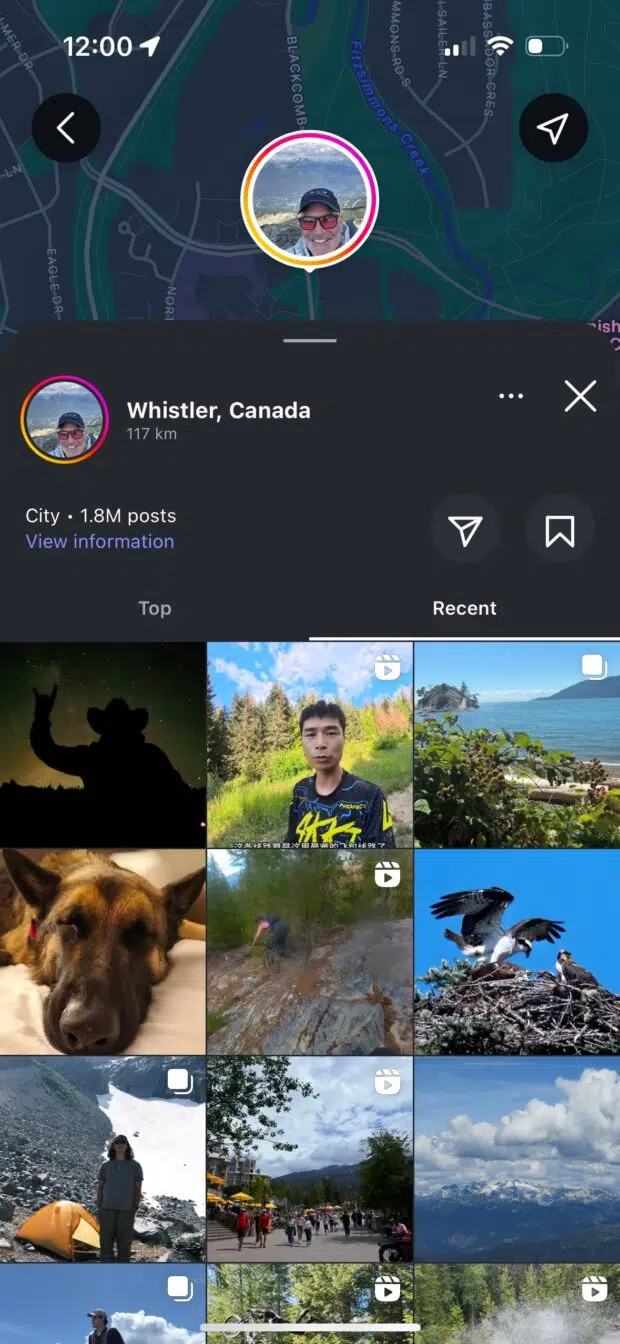 Add a location Whistler Canada
