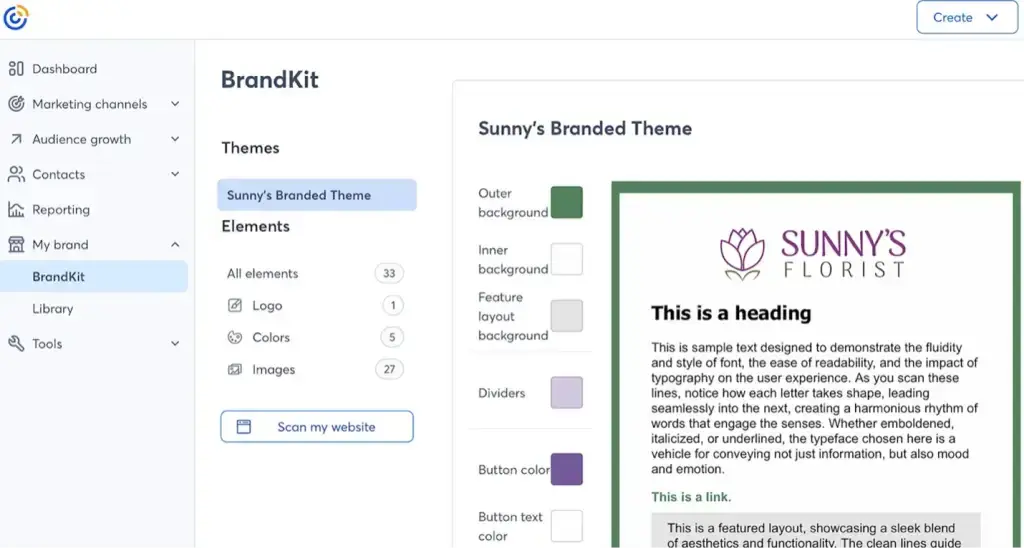 a screenshot of constant contact’s email marketing for event planning user interface