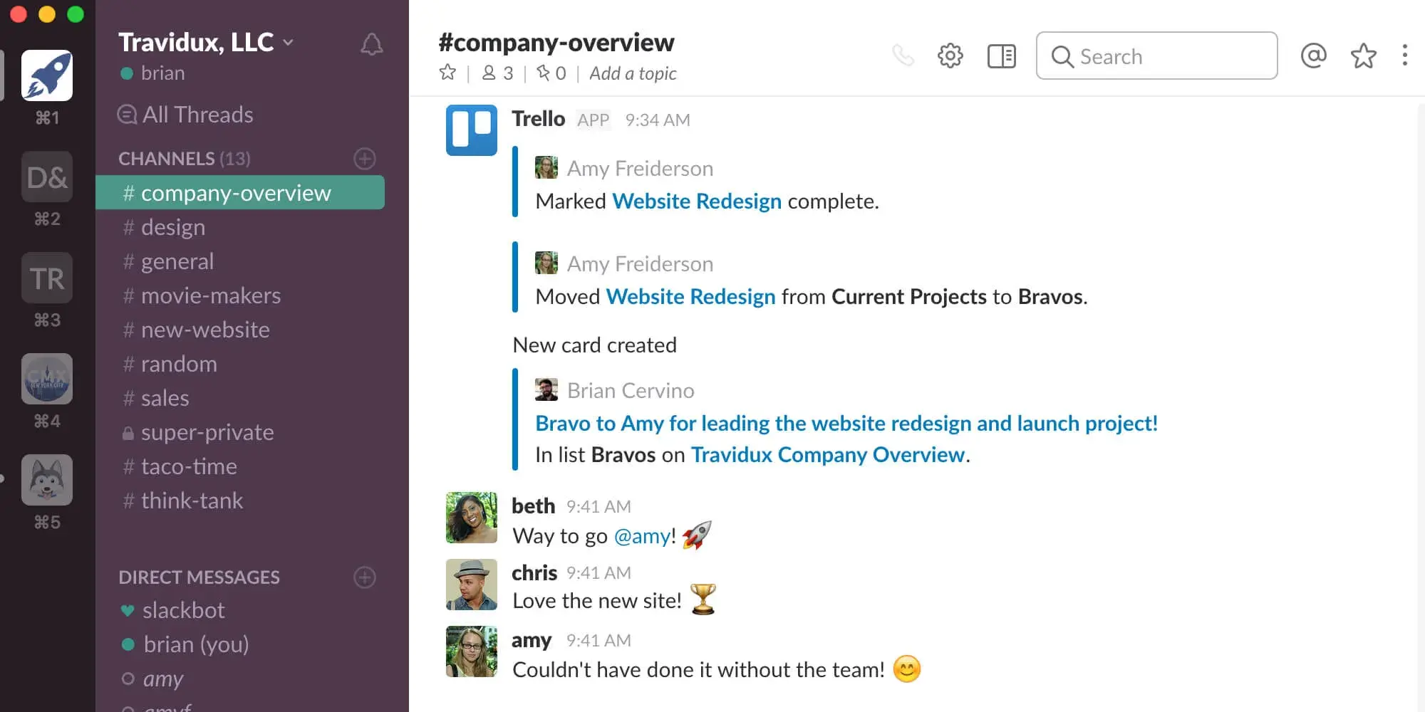 a screenshot of slack’s user interface, highlighting an example of a loop marketing stage in practice