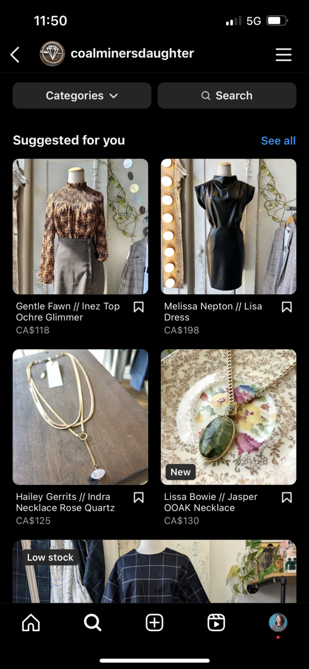 Coal Miner's Daughter clothing Instagram Shop