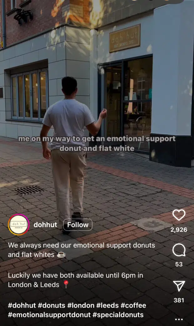 emotional support donut and flat white