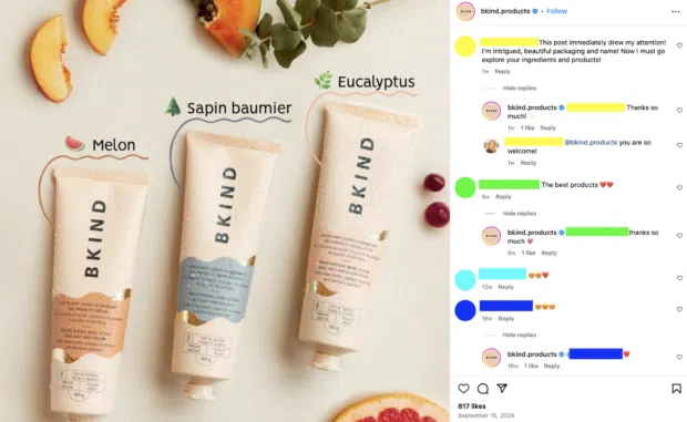 BKind Products feed tip comment interactions