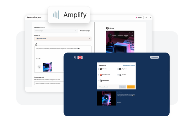 Screenshot of Amplify personalization and leaderboard