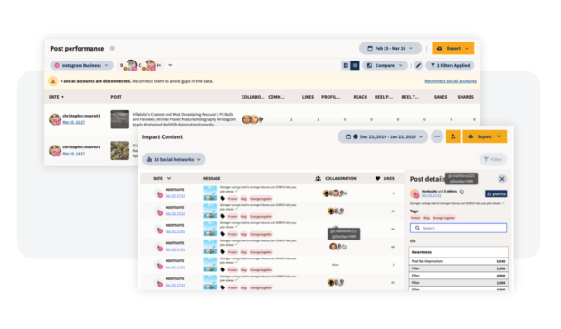 Screenshot of Instagram collaboration analytics