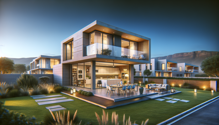 Modern family home in Colesberg with three bedrooms, contemporary kitchen, and outdoor patio in suburban landscape.