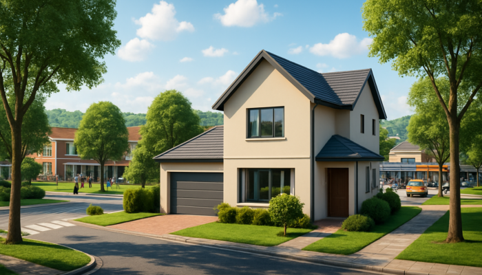 Modern house in a vibrant South African suburb near schools, shops, and transport.