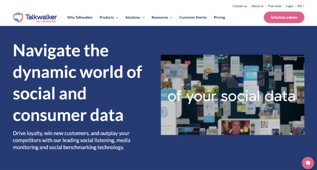 Talkwalker social listening tool interface showing consumer data analysis