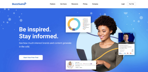 BuzzSumo content monitoring tool dashboard for tracking media mentions