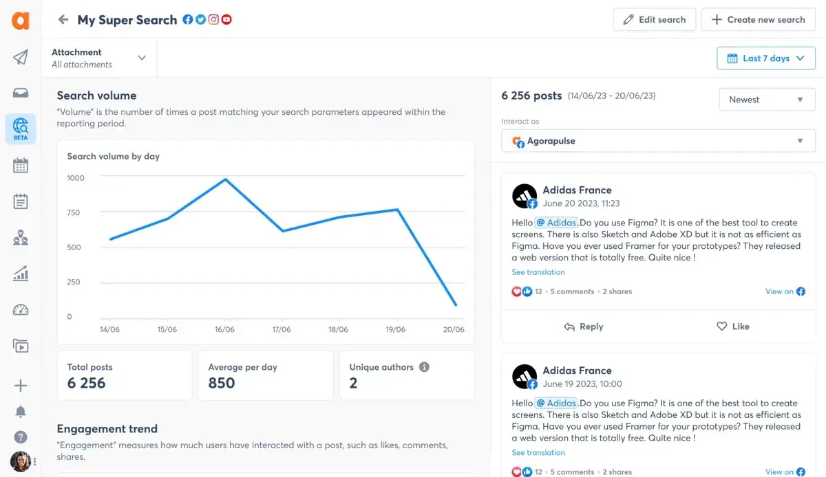  a screenshot of Mention’s social listening tools, demonstrating brand mention tracking capabilities