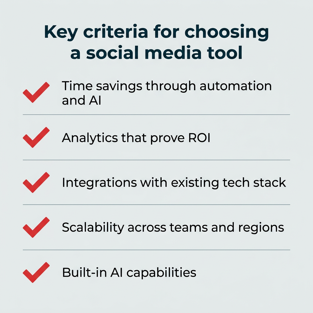 Key criteria for choosing a social media tool Key criteria for choosing a social media tool