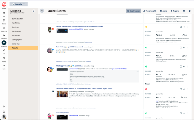 Hootsuite Quick Search