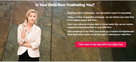 Restored slate floor tiles in a Matlock home after professional restoration