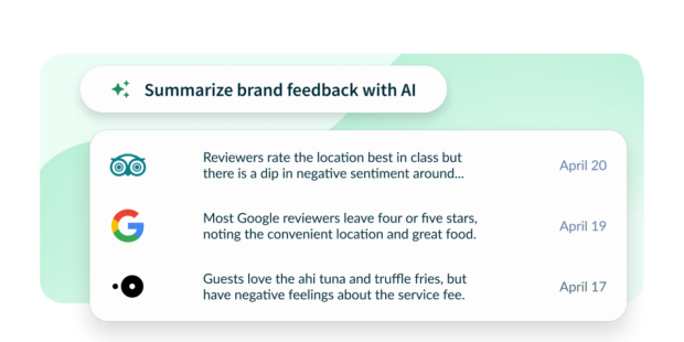 Wisdom's brand feedback summary feature