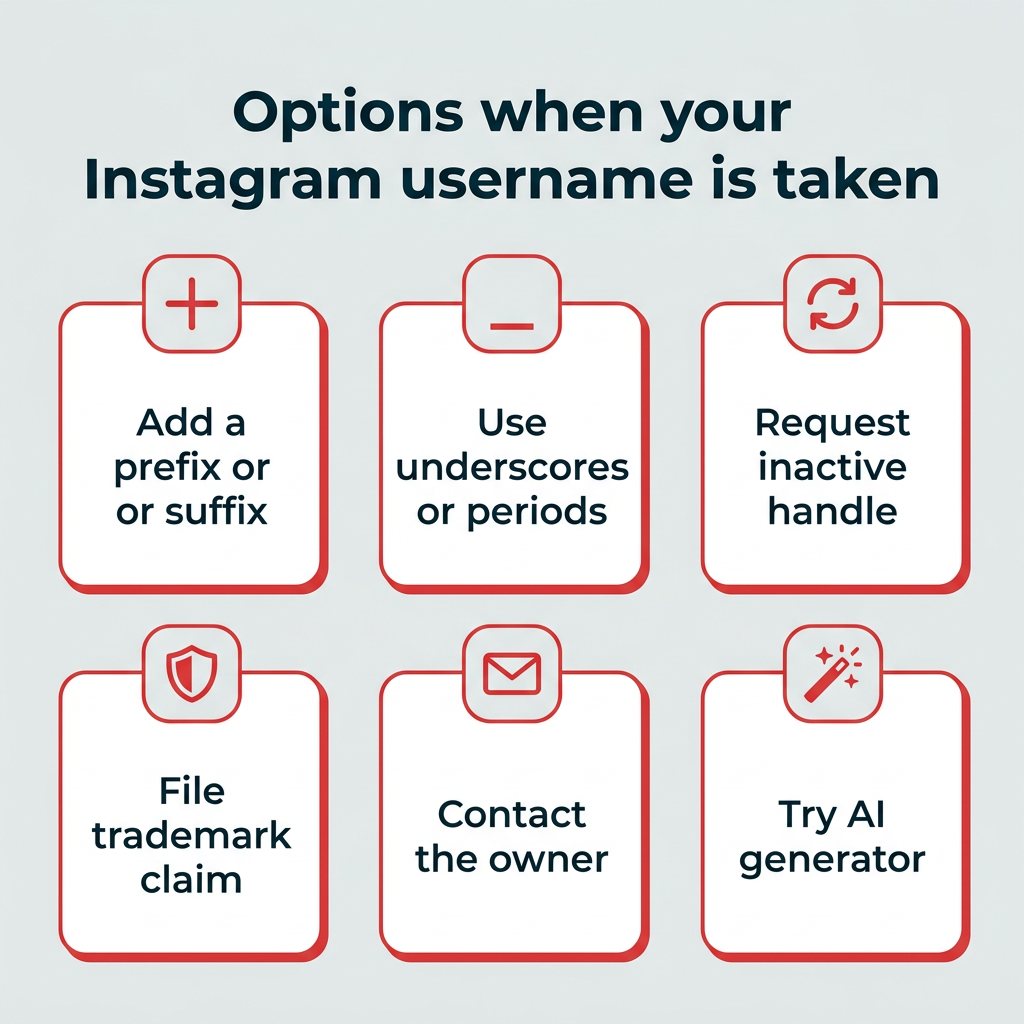 Options when your Instagram username is taken Options when your Instagram username is taken