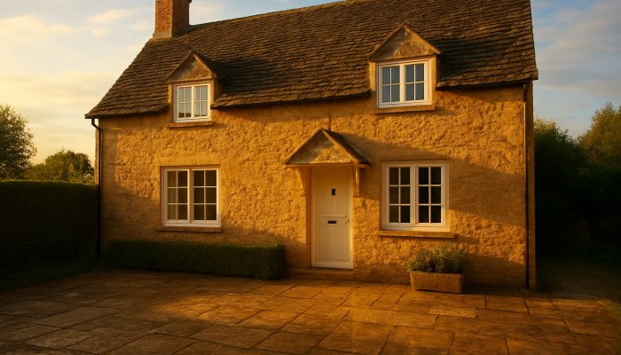 Bright Nether Compton cottage with sparkling windows and fresh linens after meticulous cleaning.