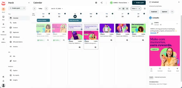 Perch visual content planner