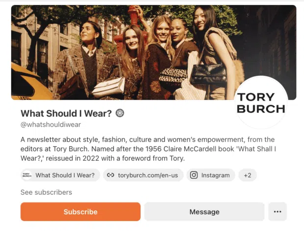 Profile page for