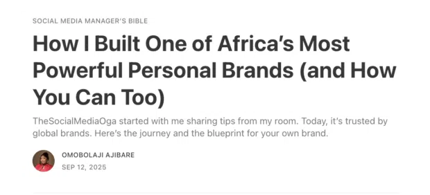 Substack article titled