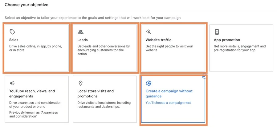 google display network - campaign objective