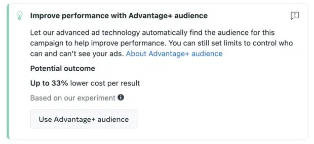 Facebook ads targeting: explanation of advantage+ audiences in facebook ads